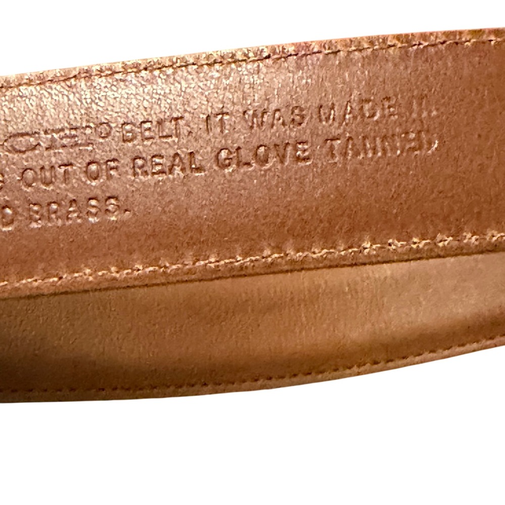 Coach Vintage Brown Leather Belt Gold Brass Buckle Large NWT - Picture 12 of 14